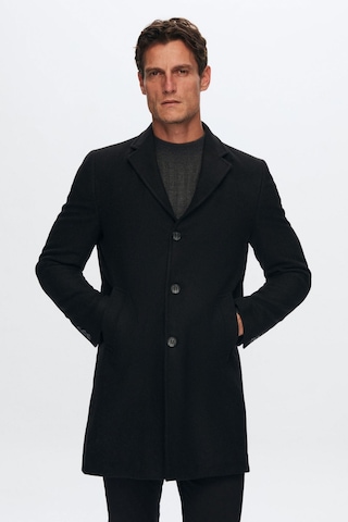 Ds Damat Regular Fit Siyah Mono Yaka Kaşe Kaban 5HF08ORT10000 Siyah