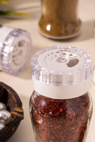 Çarşıdayız 4'lü Cam Tuzluk Ve Biberlik Seti - Şık Ve Pratik Baharatlık Takımı Siyah Beyaz