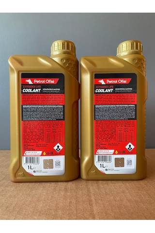 2 Adet Petrol Ofisi Organik Kırmızı Renk 1 Litre Konsantre Antifriz 09/2025 Üretim 2 Adet Kırmızı