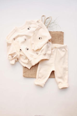 Penguen Bebek Alt Üst Takım Krem