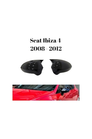 Seat Ibiza Mk4 2008 2009 2010 2011 2012 Uyumlu Yarasa Batman Ayna Kapağı Seti Parlak Siyah
