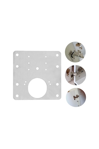 2 Adet, Mobilya Menteşe Onarım Braket Kiti, Dolap Menteşesi, Tamir Sacı, Paslanmaz Çelik, Gri