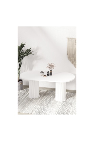 Avvio Kiev Ptt Lake Mdf Beyaz Ayakli 80x140 Mutfak Masasi Yemek Masasi Beyaz