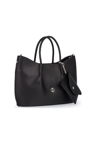 Bilik Deri Logo Detaylı Siyah Kadın El Çantası Riv 147-r Siyah