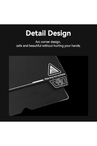 Yunboo 3d Yazıcı Isı Tablası Aksesuarı - Tek Yönlü Siyah Boyalı Baskı Paneli 235x235 Mm Siyah