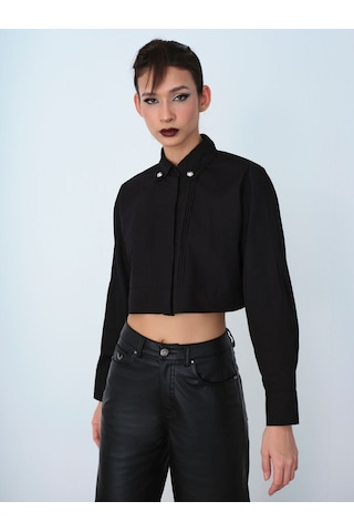 LOFT Loose Fit Kadın Gömlek U.kol Lf2040304 Q1.v1 Siyah