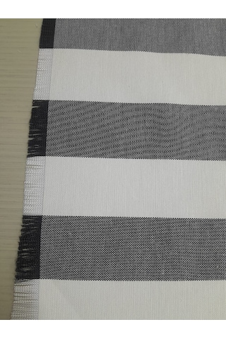 Polycotton Antrasit Çizgili Katlamalı Perde Antrasit - Bej