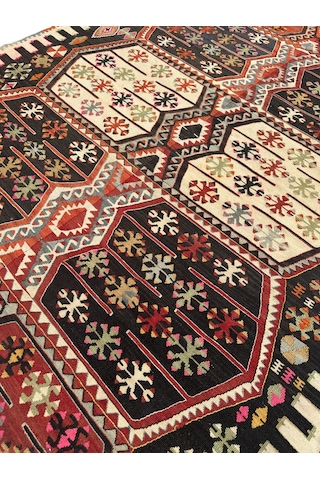 El Dokuma 155x300 Kök Boya %100 Yün Çift Kanat Malatya Kilimi