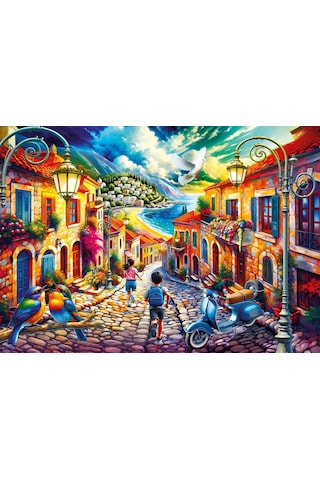 Ks Games 300 Parça Bir Akdeniz Sokağı Puzzle/yapboz - 19260 - Serhat Filiz
