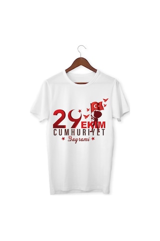 29 Ekim Cumhuriyet Bayramı Tişört Beyaz