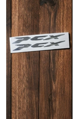 Pcx Amblem Logo 3d Sticker Yazı 2 Adet Set Gümüş Gri Renk Gümüş