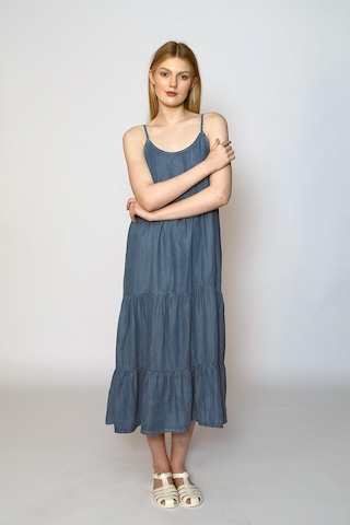 Lee Cooper Nicole Kadın Jean Elbise-19155-camparı Blue Lıght