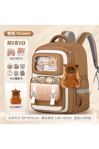 Sınır Ötesi İns Yeni Çantalar Rabub Okul Çantaları Çocuklar İlkokul 1-6. Sınıf Sırt Çantaları Yük Azaltma Sırt Çantası Toptan Haki Trompet On Parçalı Güzel Rabb