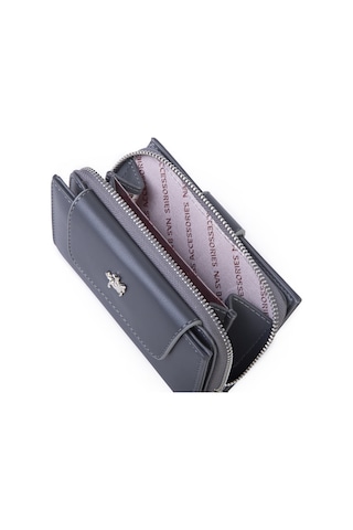 Nas Bag Kadın Orta Boy Çok Kartlıklı Ve Bozuk Para Gözü Gri Dona