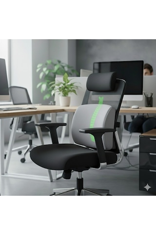 Ergonomik Bel Destek Yastığı Ofis Koltuk Sırt Minderi Nefes Alabilir Hafızalı Sünger Bel Yastığı Gri Gri