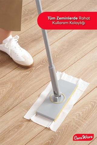 Ceraware Pratica El Değmeden Takıp Çıkarılabilen Mop - Temizlik Bezleri Ve Sleepy Havlulara Uyumlu