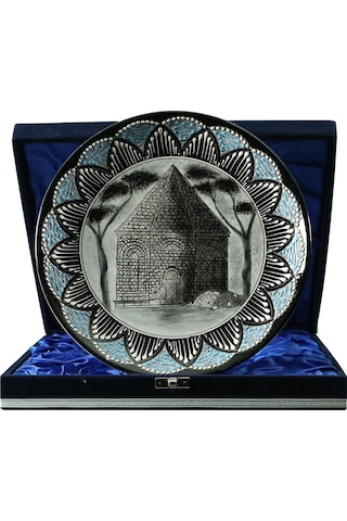 E38 El İşçiliği Çini Tabak Kümbet 25 Cm - 6420