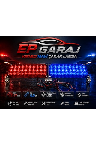 Üniversal Bütün Araçlara Uyumlu Kırmızı Mavi Çakar Lamba Led Set 0
