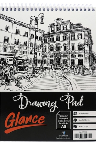 Eskiz Defteri A5 120 Gr 50 Yaprak Ekstra Beyaz İnce Doku Çizim Defteri