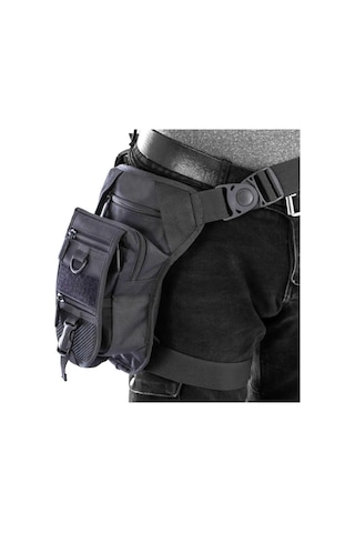 Özel Bölmeli Taktik Bel Ve Bacak Çantası Siyah