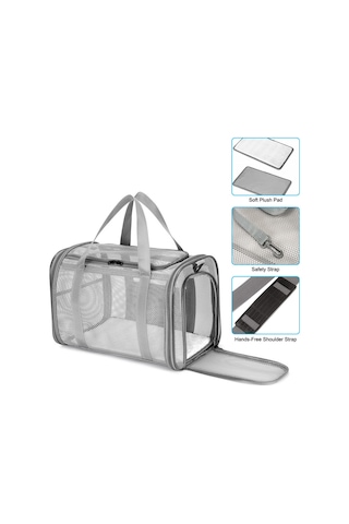 Moveevo Nefes Alabilir Mesh Geniş Alanlı Omuz Askılı Katlanabilir Kedi/köpek Taşıyıcı - Çıkarılabilir Tabanlık