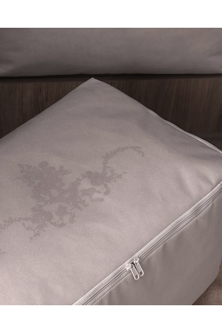 Madame Coco Çiçek Desen Baskılı 2'li Hurç - Gri 8684427147726 Gri