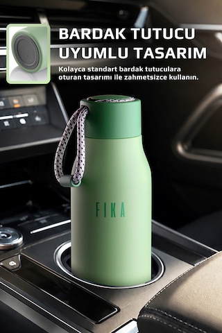 Fika Rento Sızdırmaz Vidalı Kapaklı Geniş Ağızlıklı Kolay Taşınabilir Çelik Termos 600 Ml Mint Yeşili