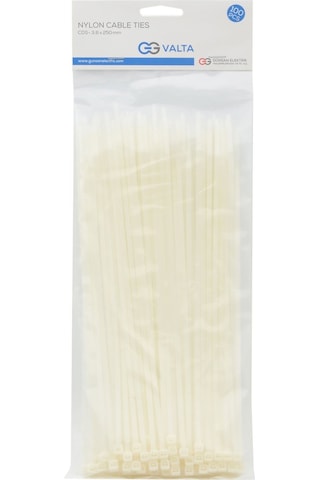 Günsan Beyaz 100'lü Kablo Bağı (25cm x 3.6mm)