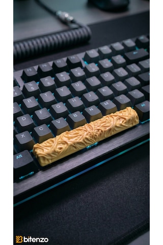 Custom Tasarım Mekanik Klavye Spacebar Keycap - 6.25u Uyumlu Özel Dokulu Boşluk Tuşu - Pastel Sarı