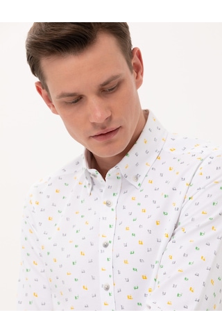 Pierre Cardin Erkek Açık Yeşil Desenli Gömlek 50265077-vr092 Açık Yeşil