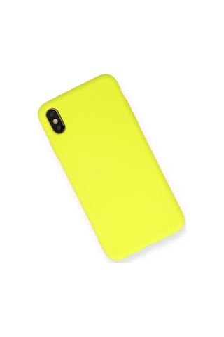 Newface - 481 - Apple iPhone Uyumlu Xs Max Kılıf Nano İçi Kadife Silikon - Csmo-tex - - Sarı