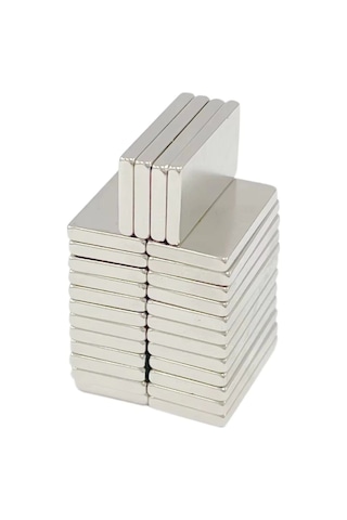 20 10 2 Mm N35 Neodyum Mıknatıs - Köşeli, Nikel Kaplama 50 Li Set