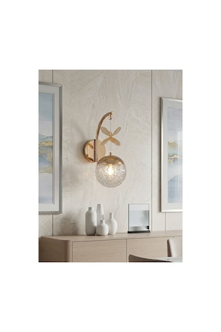 Küre Model Tekli Gold 3 Renk Modu Kristal Taşlı Salon Mutfak Yatak Çocuk Odası Aplik