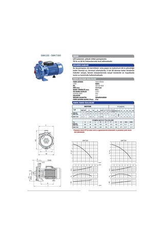 Sumak Smk 220 Çift Kademeli Santrifüj Pompa Monofaze 2.2 Hp