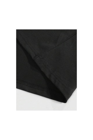 Manfinity Homme Erkek Slogan Baskılı Tişört Ve Şort Takımı Siyah