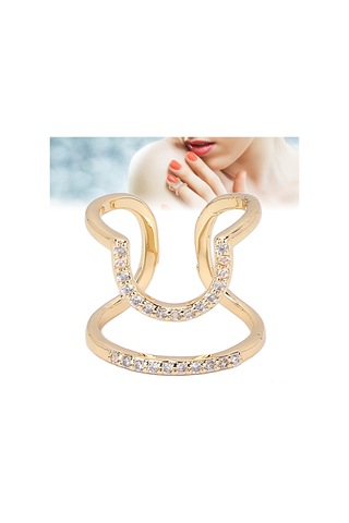 Lemestar Kadınlar İçin Ayarlanabilir Tırnak Yüzükü, Elektroplated Bakır Malzeme, Sağlıklı Ve Şık Manikür Aksesuarı, Günlük Ve Özel Etkinlikler İçin Gold