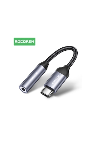 Rocoren Dac Çipli Type-c To 3.5mm Jack Aux Ses Dönüştürücü Çevirici Kablo Adaptör
