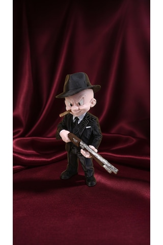Looney Tunes Elmer Fudd Gangster Figürü - Özel Seri Mafya Temalı Koleksiyon Biblo / Figür