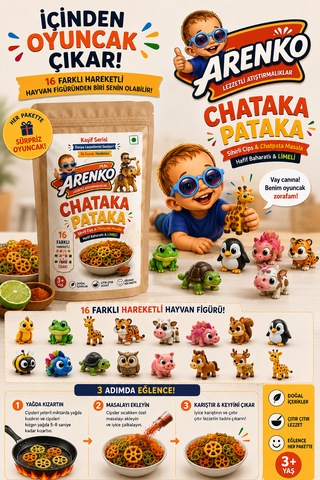 Arenko Chataka Pataka Chatpata Masalalı Sihirli Cips Seti Süpriz Oyuncaklı