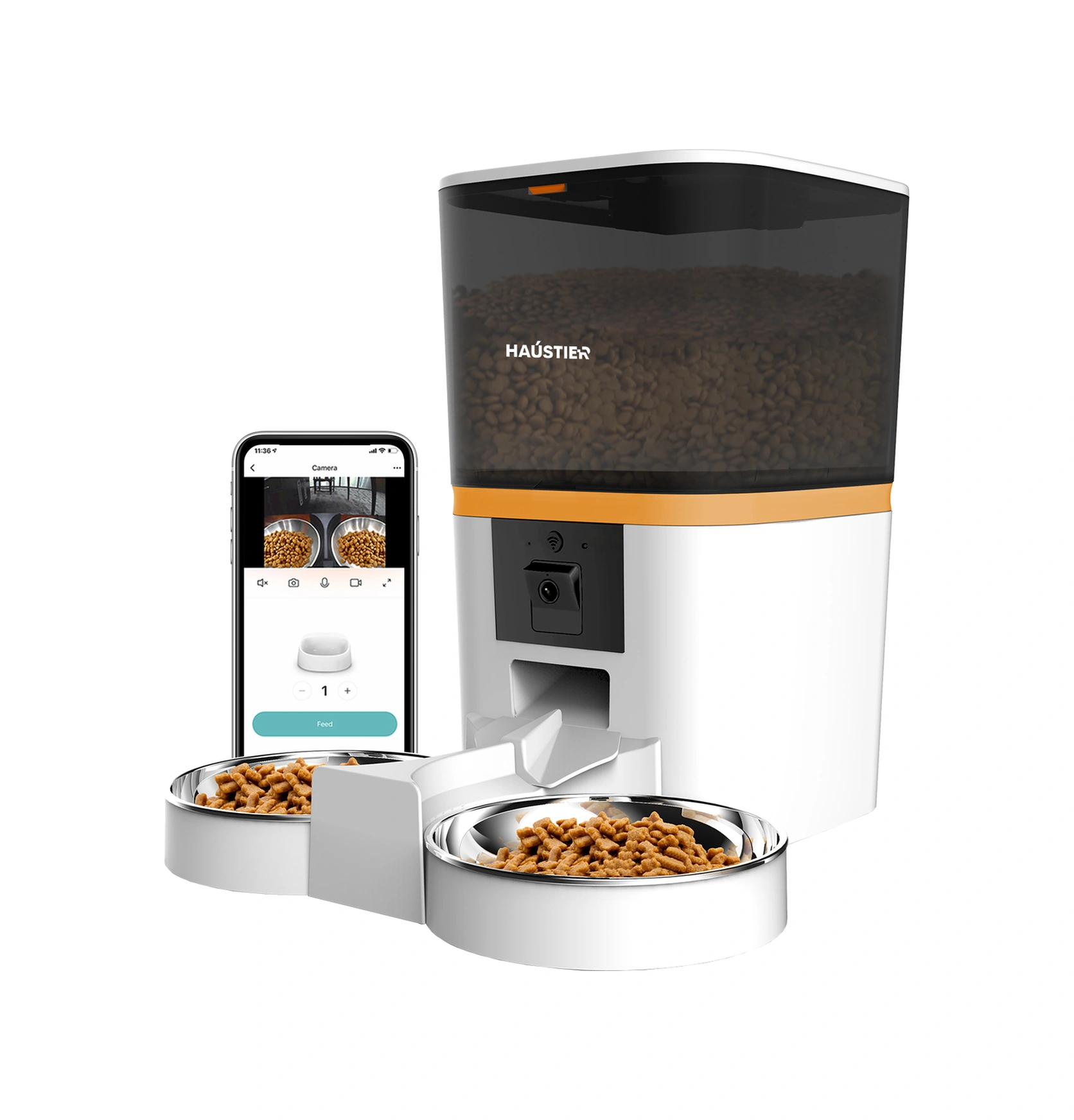 Haustier Qq009-d 1080p Fhd Kameralı, Akıllı Mama Kabı