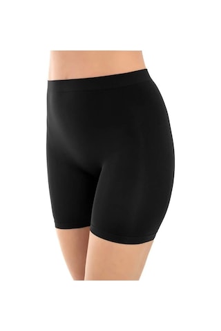 Cottonhill Premium - Kadın Ultra-rahat Seamless Yüksek Bel Uzun Paça Boxer-siyah Siyah