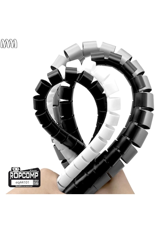 Ropcomp Spiral Kablo Kanalı Kablo Düzenleyici Toplayıcı Tutucu 1.5m 22mm Gri