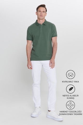 AC&Co / Altınyıldız Classics Altinyildiz Classics Erkek Haki Slim Fit Dar Kesim Polo Yaka %100 Pamuk Kısa Kollu Tişört 4A4820200001HAKS Haki
