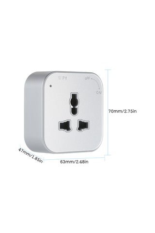 Monyee Güç Ray Sistemi İçin Uçaklı 3-pin Evrensel Soket, Akrilik Malzeme, Esnek Kullanim, Gümüş Renk Gümüş