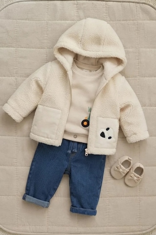 Tuffy Ekru Erkek Bebek Kuzu Polar Hırka Modeli