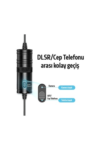 Ally 3.5mm Universal Lavalier Kablolu Yaka Mikrofonu 6 Metre- 5775