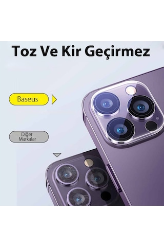 Baseus İphone 15-15 Plus Uyumlu Crystal Hd Cam Kamera Koruyucu 2 Adet S