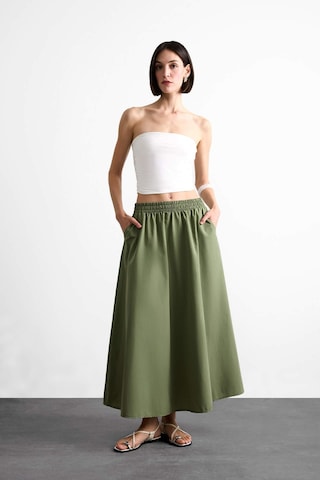 Defacto Esnek Belli Cepli Maxi Etek F7897ax25smkh258 Haki