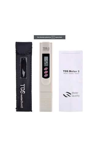 TDS Metre Su Kalite Test Ölçüm Cihazı Saflık Ölçer Pil+Deri Kılıf