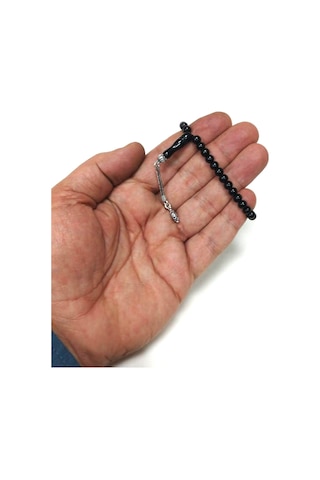 Gümüş Püsküllü Mini Gürcistan Oltu Tesbih 5,5 Mm